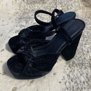 5 for $25🔥ASOS DESIGN Velvet Nutshell Knotted Platform Sandals (US Size 8.5)